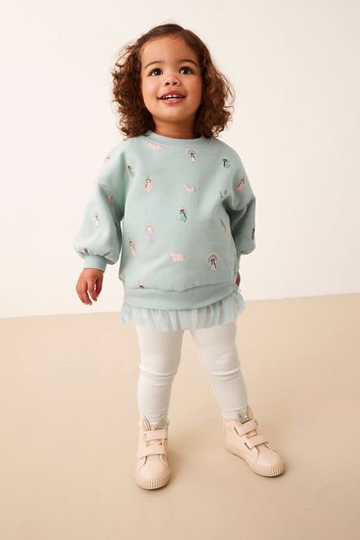 Next Baby Cotton Green Fairy Detailed Tutu Top and Bottom Set