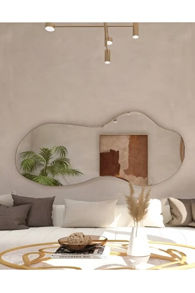 FNC CONCEPT Duvar Konsol Aynası Yatay Dikey Asimetrik Banyo Aynası 140x65cm