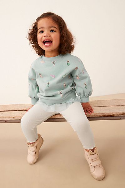 Next Baby Cotton Green Fairy Detailed Tutu Top and Bottom Set