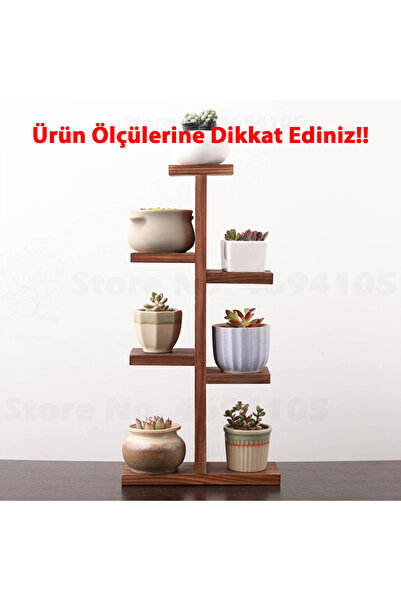 Tiydem Ahşap Masaüstü Pencere Önü Rafı / Skulent, Kaktüs Saksı Rafı/ Ahşap Çi...