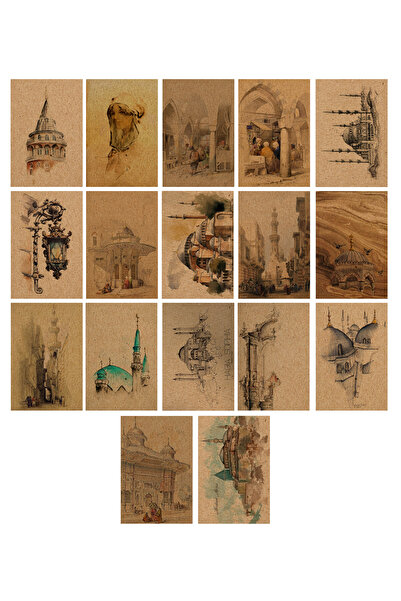 TELLGRAF İstanbul Temalı Kartpostal Seti (10x15 cm 17 Adet)