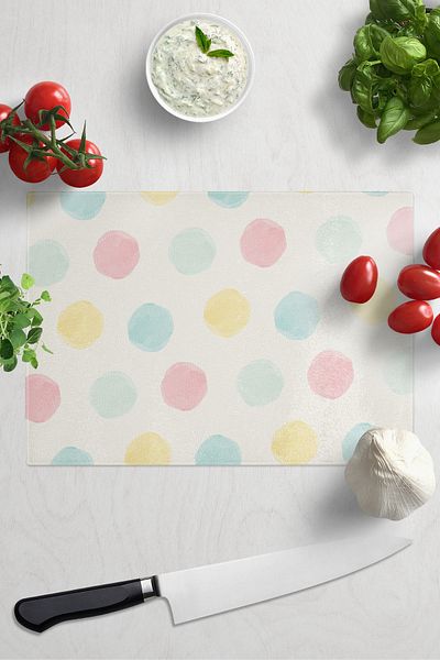 Postifull Cutting Board, Printed on Thick and Unbreakable Glass, Pastel Soft Pun Printed - 21*30cm, Chopping Board
