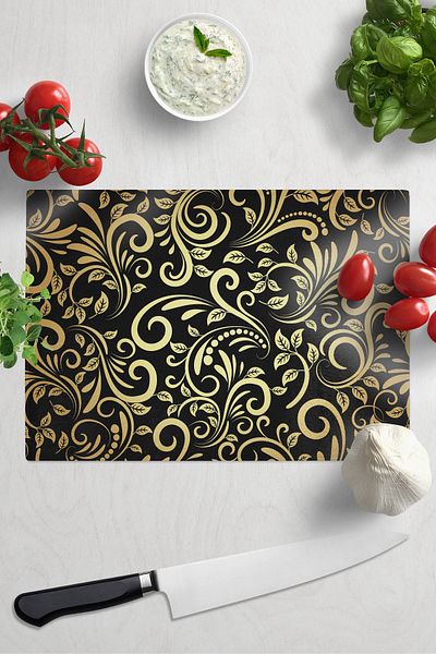 Postifull Cutting Board, Thick and Unbreakable Glass, Colorful Botanical Flower Printed - 21*30cm, Chopping Board