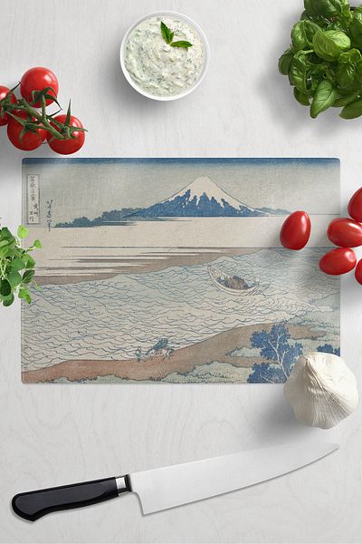 Postifull Cutting Board, Printed on Thick and Unbreakable Glass - Hokusai Artwork Printed - 21*30cm, Chopping Board