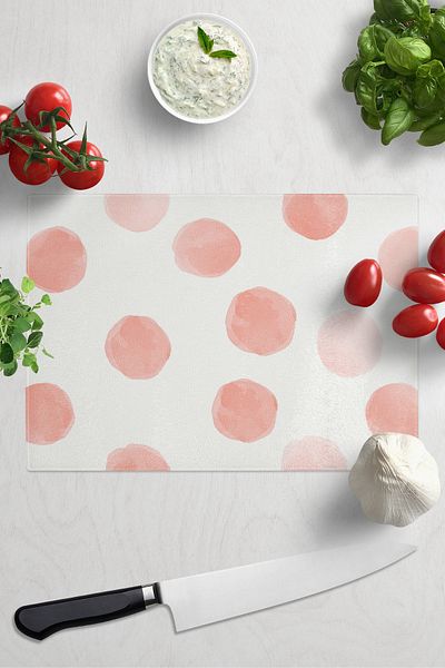 Postifull Cutting Board, Printed on Thick and Unbreakable Glass, Pastel Pink Font Printed - 21*30cm, Chopping Board