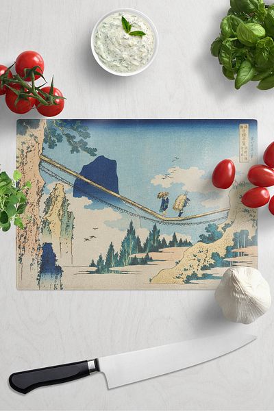 Postifull Cutting Board, Printed on Thick and Unbreakable Glass - Hokusai Artwork Printed - 21*30cm, Chopping Board