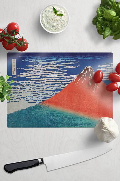 Postifull Cutting Board, Printed on Thick and Unbreakable Glass - Hokusai Artwork Printed - 21*30cm, Chopping Board
