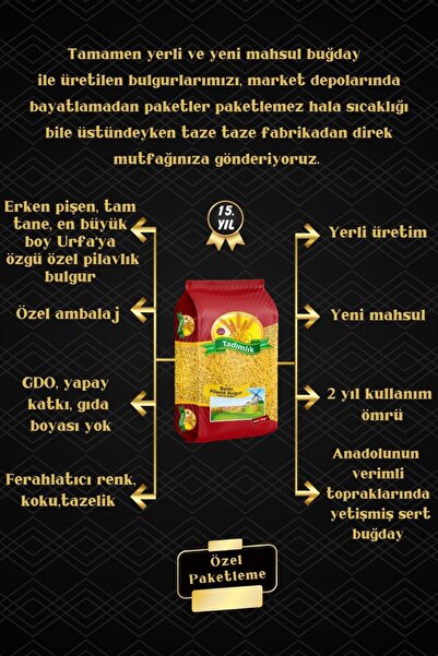 Tadımlık Urfa Başbaşı Tam Tane Baldo Pilavlık Bulgur 5 Kg