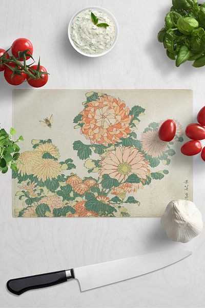 Postifull Cutting Board, Printed on Thick and Unbreakable Glass - Hokusai Artwork Printed - 21*30cm, Chopping Board
