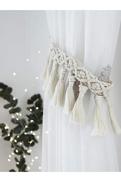 My Royal Macromes 2'li Takım Makrome Perde Bağı, Perde Bağlama Aparatı, Fon P...