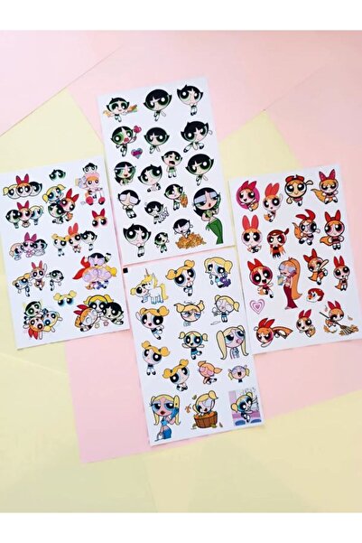 EyER Shoping PowerPuff Girls Etiket Sticker Seti