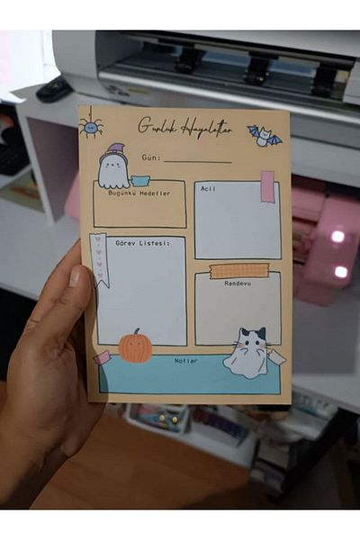 EyER Shoping A5 Checked Copart 40 Sheets Notebook Orange