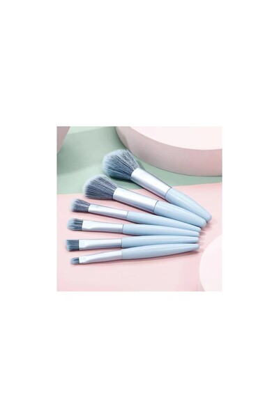 monalisatoka Kadın Pembe 6'Lı Makyaj Fırça Seti Mavi makyaj fırçası