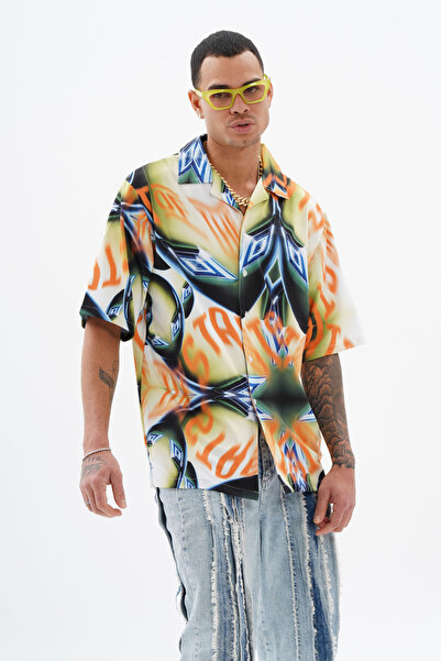 SaintGreyHills Area51 Baskılı Oversıze Gömlek