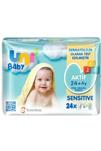 Uni Baby Aktif Sensitive Islak Havlu 24 X 52 Li (1248 YAPRAK)
