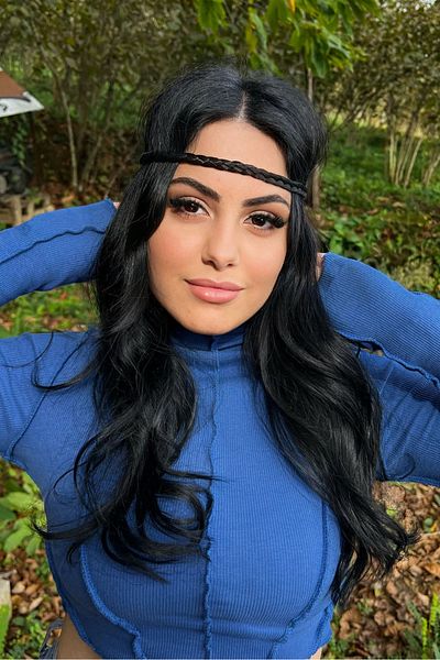 TAKIŞTIR رباط شعر مطاطي مجدول رفيع باللون الأسود