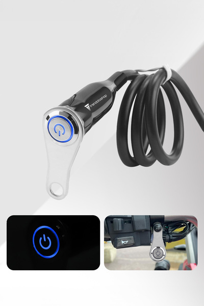 C9 Universal Motosiklet Işıklı Açma Kapama Düğmesi Gidon Bağlantılı Akıllı Aç Kapa Tuşu