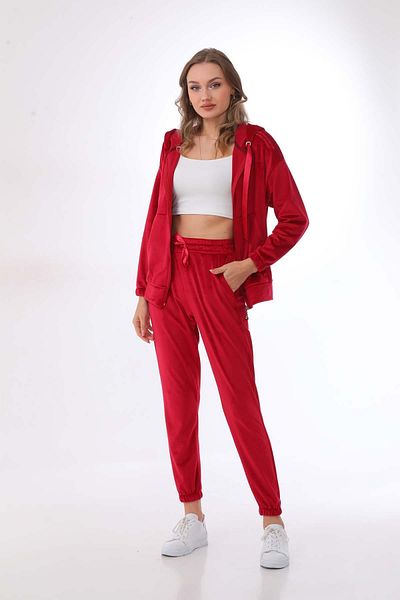 WestBound Women's RED Plush Velvet Double Set