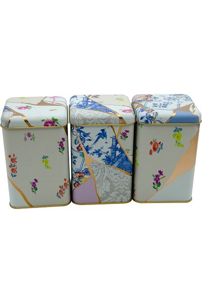 EVLE Erb09u5 Square Storage Container 105x105x160 Set of 3, Kint Sugi