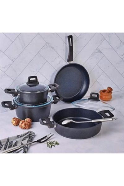 FMS Te5004 Ideal 7 Piece Granite Pot Set Gray