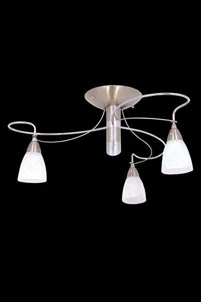 Avize çarşısı Melisa 3 Lü Camlı Plafonyer Krom Avize Bs.1550-51-43