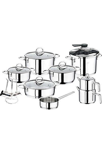 OMS 18 Parça Silindir Set Ezme Çelik Kulp 1087 Sade