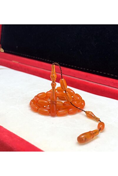 Kehribarkolik ZAR KEHRİBAR TURUNCU BEYZİ MODEL TESBİH