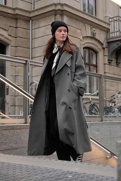 Manuka PREMIUM OVERSIZED TRENCHCOAT GRAU