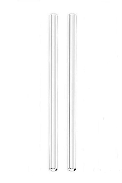 AVMmarketim Transparent Flat Glass Straw 2 Pieces Straw 20 cm Long Glass Straw