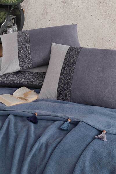 Elart Cotton Duvet Cover Blanket Set 5 Pieces Charm Blue