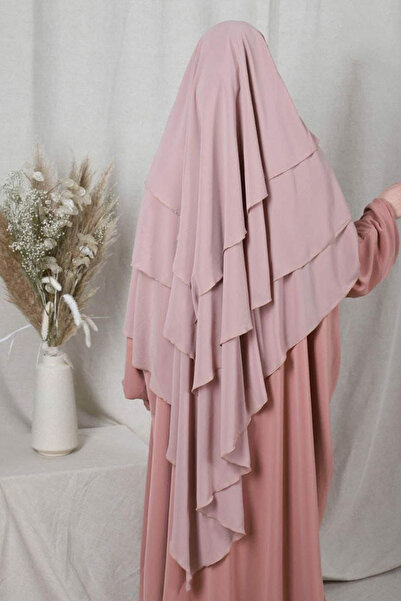 İSTANBULSTYLEMODA Şifon Şal Hazır Peçeli Pratik Tesettür Hijab 3 Katman - Ört...