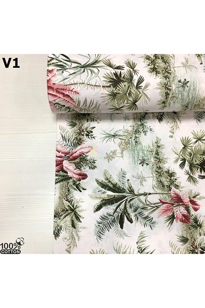 Renk Tekstil Tropical Palm Wella 100% βαμβακερό ύφασμα ποπλίνα