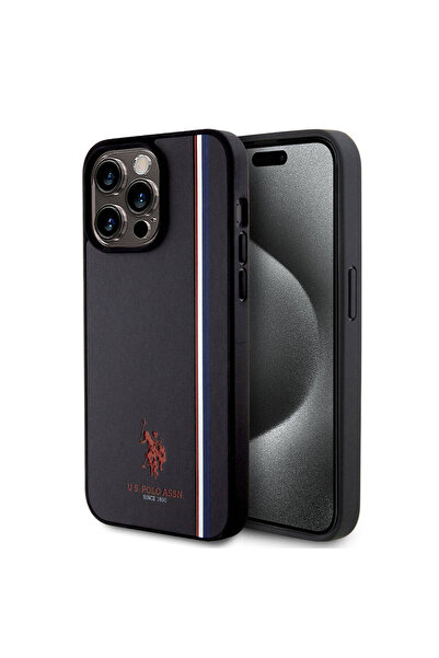 U.S. Polo Assn. Apple Iphone 15 Pro Max Uyumlu Kılıf Lisanslı Üç Renk Şerit T...