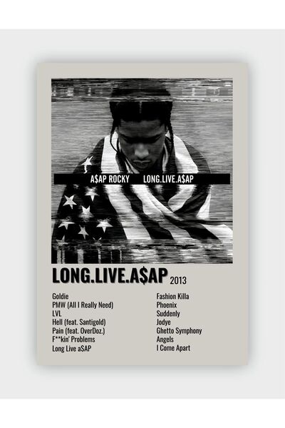 fırsatlar diyarı A$AP Rocky - LONG.LIVE.A$AP Duvar Posteri - Duvar Dekoru - K...