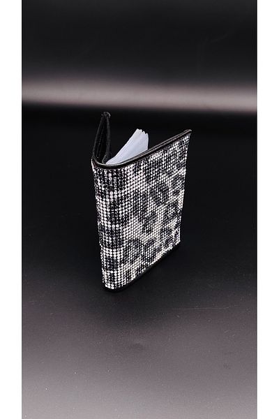 Fox Leopard Patterned Stone Card Holder Wallet