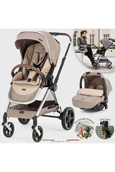 Elele Mido 2 Travel Sistem Bebek Arabası Silver Kahverengi