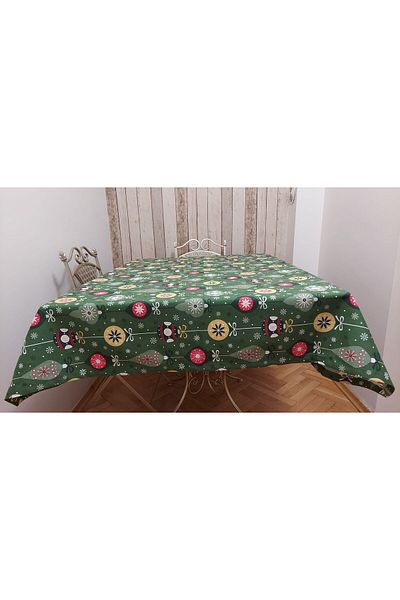gonk Rectangular, Christmas Patterned, Duck (Liquid Repellent, Stain Resistant) Fabric, Dining Table Cloth