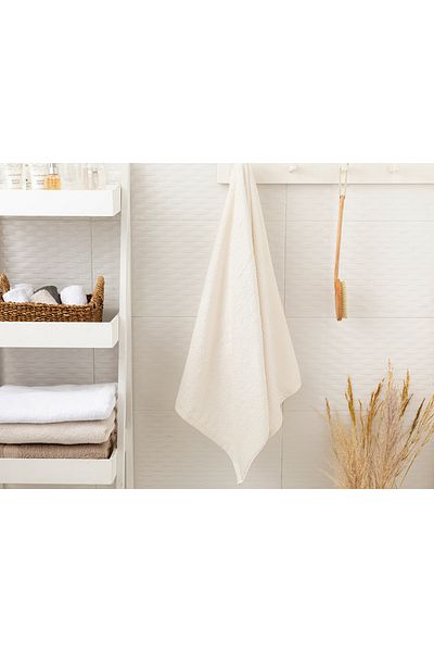 English Home Leafy Bamboo Bath Towel 70x140 Cm Cream