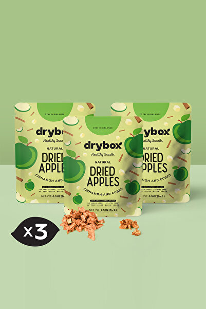 DRYBOX Dried Apple 3X14G – Natural Fruit Snack Without Added Sugar