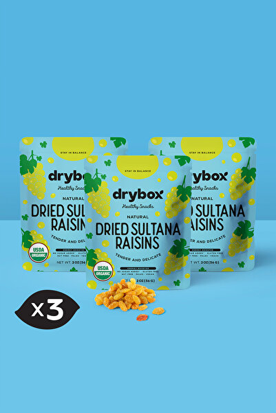 DRYBOX Dried Grapes 3X56G – Natural Fruit Snack Without Added Sugar