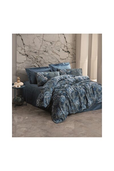 Cotton Box Saten Uyku Seti Çift Kişilik Liza Petrol