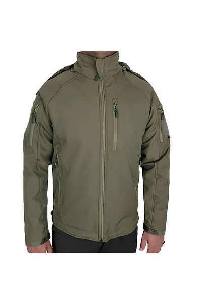 METAM Khaki 5-Pocket Hooded Softshell Coat, Waterproof Coat PEACE MILITARY MATERIAL