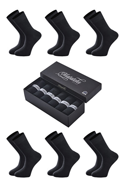 Matateks Бамбукови мъжки дълги обикновени черни чорапи с гнездо, 200 игли, бе...