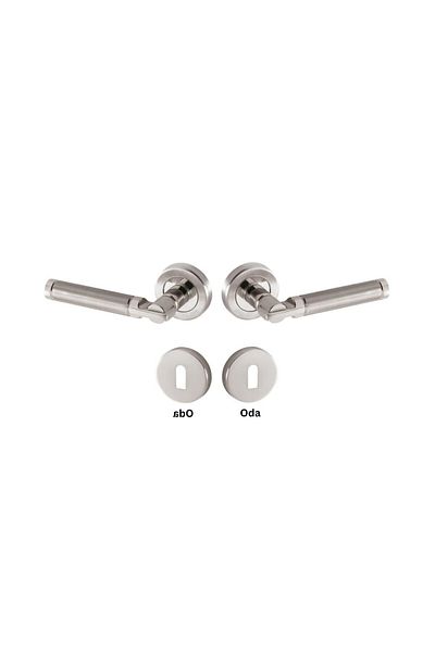 ARON Sofuoğlu Şebboy Badge Nickel Satin (ROOM) Door Handle & (ROOM) Door Lock and Key 1 Set