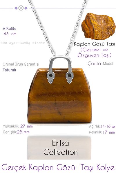 Tesbih Atölyesi Certified Bag Model Tiger Eye Stone Necklace