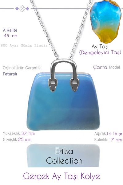 Tesbih Atölyesi Certified Bag Model Opal Stone Necklace (Opalite Stone)