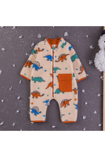 DIDuStore Welsoft Yan Cepli Dinazor Temalı Erkek Bebek Kiremit Rompers