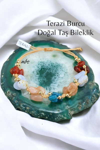 NBS Beautiful Naturel Stones سوار من الحجر الطبيعي بتصميم أنيق من برج الميزان...