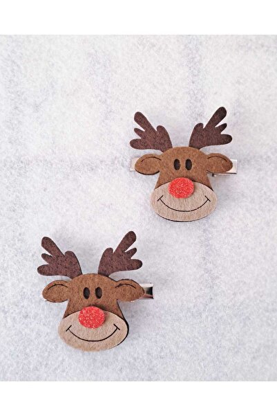 elceystr Devojčin novogodišnji dvodijelni kopča sa figurom jelena