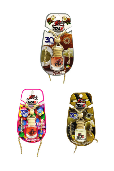 TRAX Hindistan Cevizi,Bubblegum,Special Million - 3'lü Aynaya asmalı oto koku seti